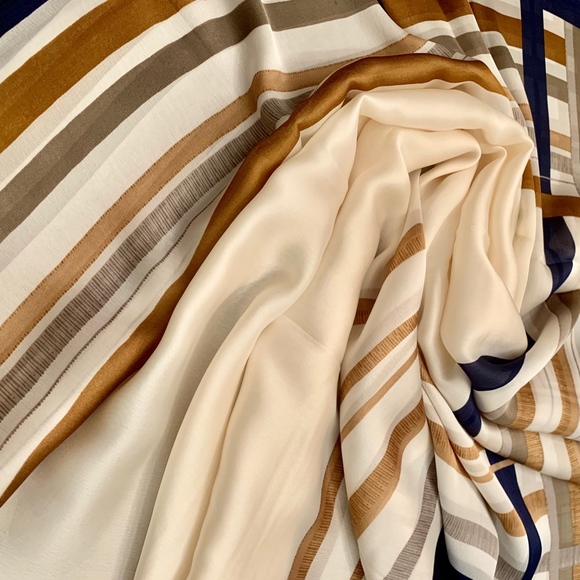 SILK SCARF LUXURY STYLE STOLES WOMEN HEADBAND - Picture 5 of 7